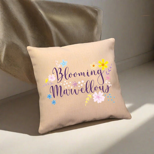 Blooming Marvelous Cushion - Floral Linen Effect - Giftware Wales
