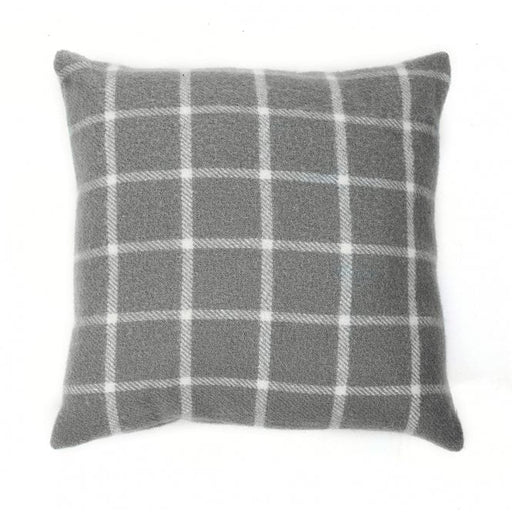 Chequered Grey Cushion - Pure New Wool by Tweedmill® - Giftware Wales