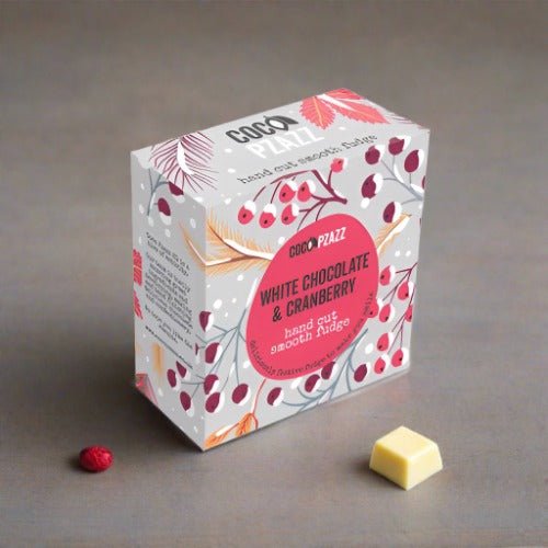 Coco Pzazz, Cranberry and White Chocolate Fudge, 150g - Giftware Wales