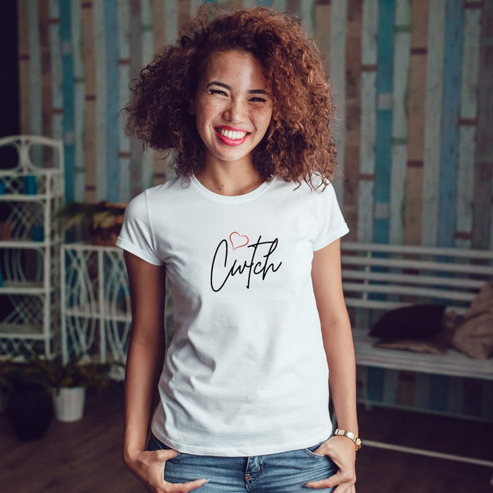 Cwtch Graffiti Heart - Women's Welsh T-Shirt - Giftware Wales