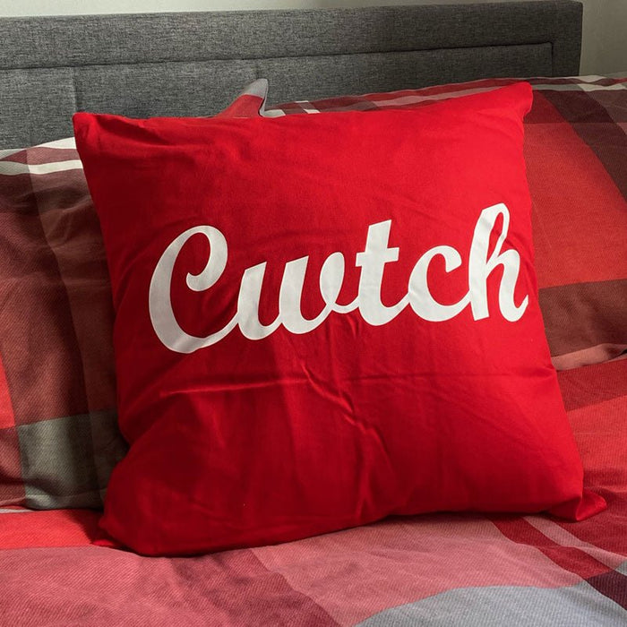 Cwtch Welsh Cushion - RED - Giftware Wales