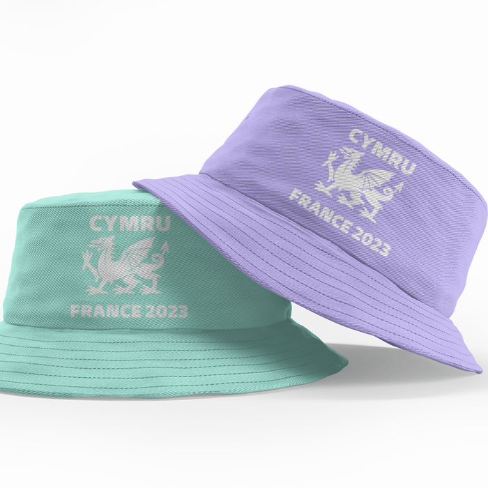 Cymru Dragon France 2023 Womens Bucket Hat - Giftware Wales