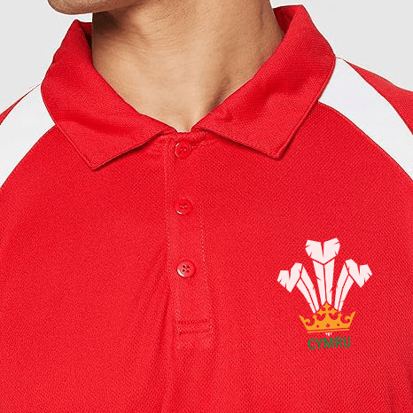 Cymru Welsh Feathers Polo Shirt - Spiro Cooldry® - Giftware Wales