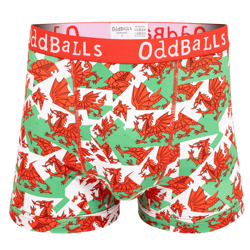Exclusive Welsh Flag Boxer Shorts by Oddballs® - Giftware Wales