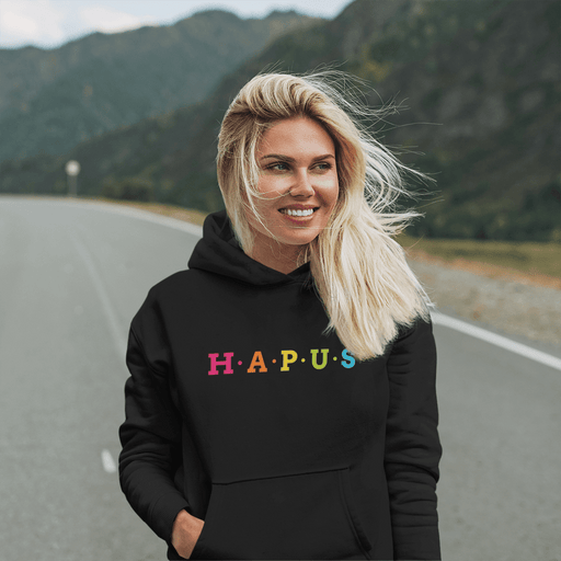 HAPUS (Happy) Womens Welsh Language Hoodie - Giftware Wales