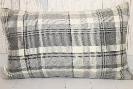 Mamgu Wool Touch Cushion - Lizzie® Grey Check