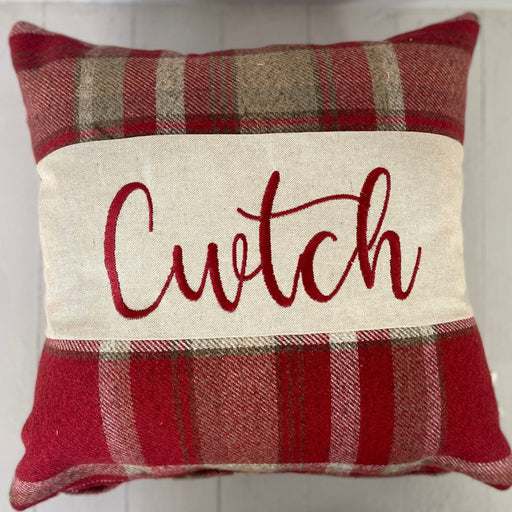 Copy of Handmade Check Cwtch Cushion Wool Touch - Lizzie® Red