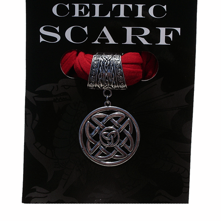 Ladies Celtic Charm Fashion Scarf (Cs1R) Red - Giftware Wales
