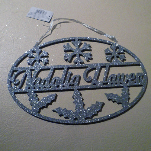 Nadolig Llawen Round Hanging Cut Out Sign Silver - Giftware Wales