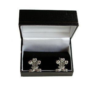 Pewter Pow Feathers Cuff Links - Giftware Wales