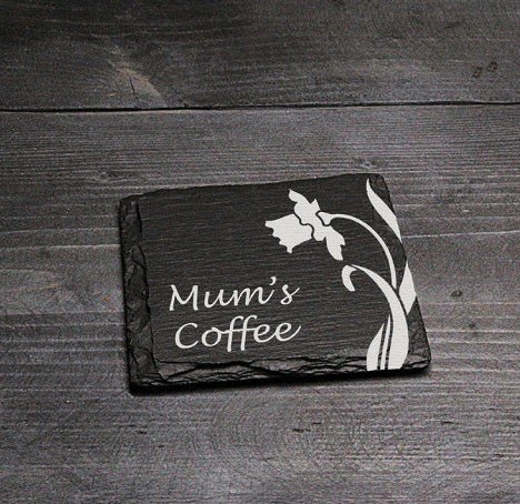Square Welsh Slate Coaster - 'Mum's Coffee' - Giftware Wales