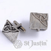 St. Justin Celtic Knot T-Bar Cufflinks - (Cc128T) - Giftware Wales