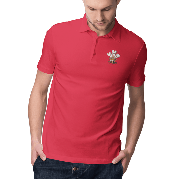Traditional Welsh Feathers -Casual Polo Shirt - Giftware Wales