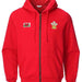 Traditional Welsh Feathers Full Zip Shak Hoodie Jacket RED - Giftware Wales