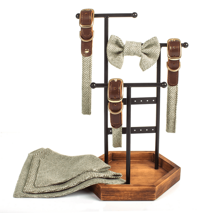 Tweedmill Rolled Tweed Dog Collar, Olive Green - Giftware Wales