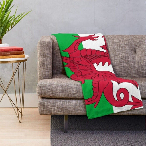 Welsh Flag Fleece Blanket - Double - Giftware Wales