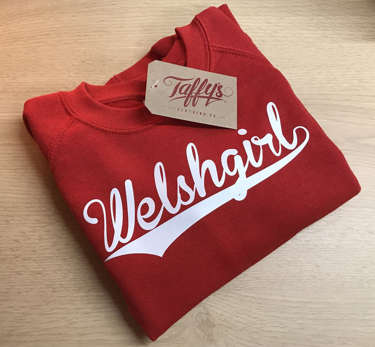 Welsh Girl - Kids College Sweatshirt - Giftware Wales