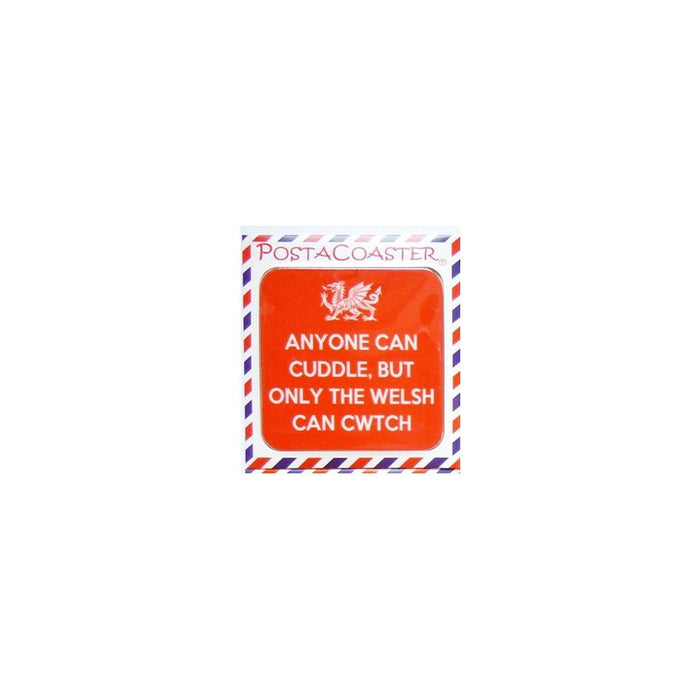 Welsh Posta Coaster - Cuddle and Cwtch - Giftware Wales