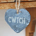 Welsh Slate - Heart Hanging Plaque (Cwtch) - Giftware Wales