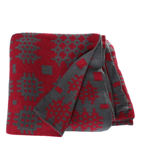Welsh tapestry Blanket print Throw - Red - Giftware Wales