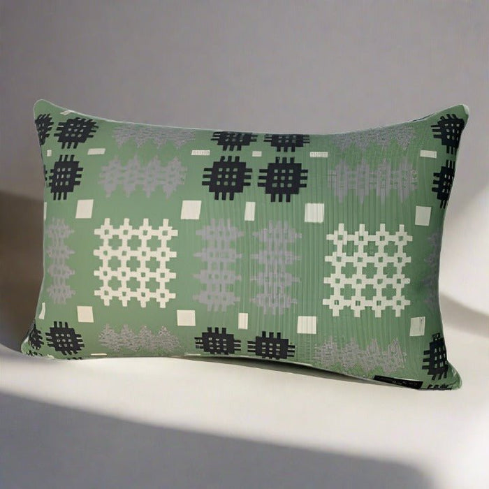 Welsh Tapestry Cushion - Green - Giftware Wales