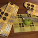 Welsh Tapestry print glass cutting / chopping board - Mustard - Giftware Wales