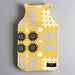 Welsh tapestry print Hot water bottle - Mustard - Giftware Wales