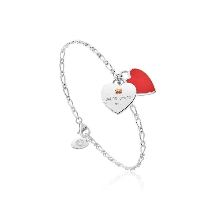 WRU Welsh Heart Silver Bracelet by Clogau® - Giftware Wales