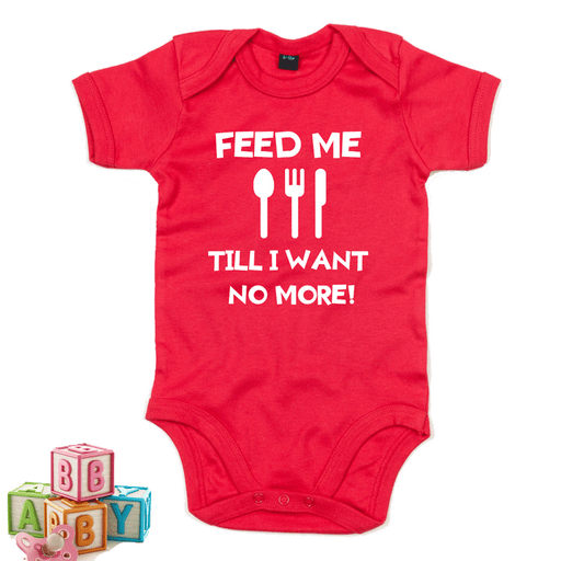Feed me till i want no more - Welsh Baby Grow RED