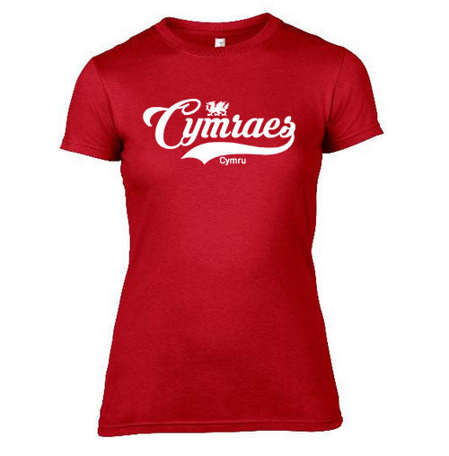 Womens Vintage Cymraes Welsh T-Shirt - Red