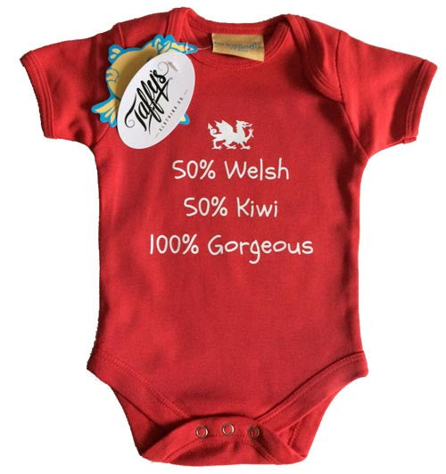 50% Welsh 50% ? 100% Gorgeous Baby Grow (Example Kiwi)