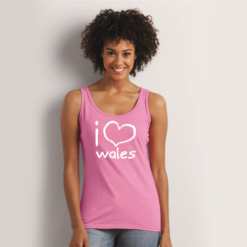 I love Wales - Womens Vest Top (Pink)