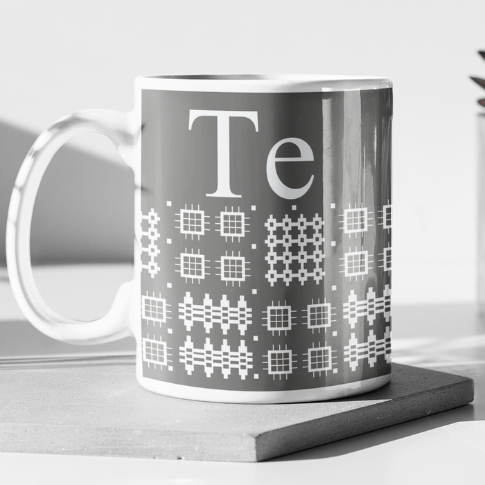 Te Mug - Welsh Tapestry Grey Design