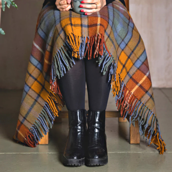 Balmoral Wool Knee Blanket/Throw | Premium Soft & Warm Pure Wool Lap Blanket for Home, Travel, Picnics & Outdoor Comfort | Classic Scottish-Style Tartan Knee Rug for Sofa, Chair, Office & Everyday Use