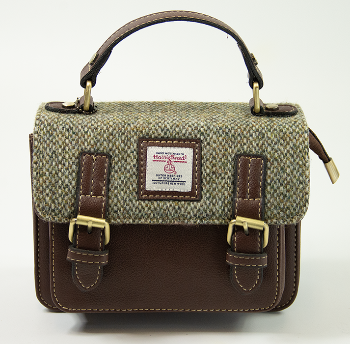Harris Tweed Mini Satchel Bag 13/Brown