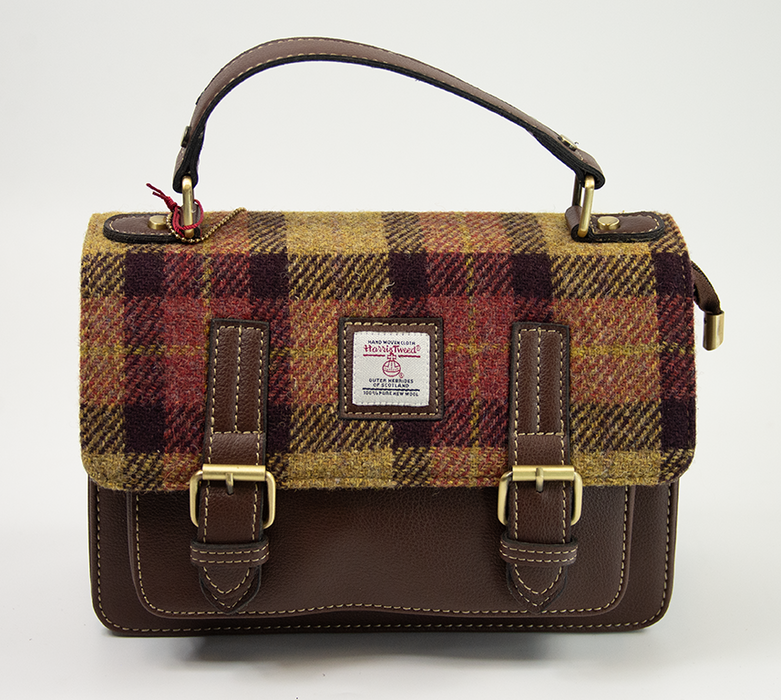 Harris Tweed Medium Satchel Bag DPX-07/Brown