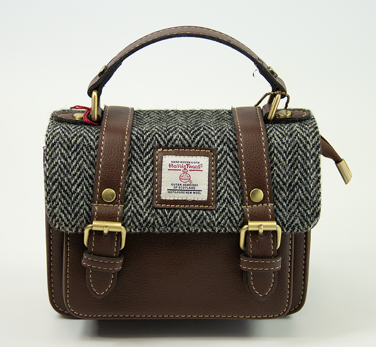 Harris Tweed Mini Satchel Bag 5/Brown