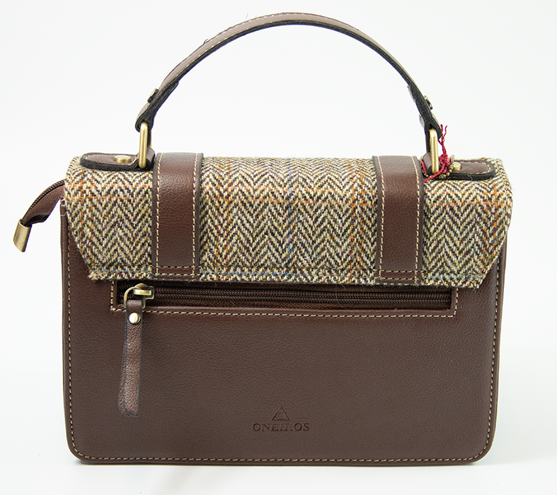 Harris Tweed Medium Satchel Bag 7/Brown
