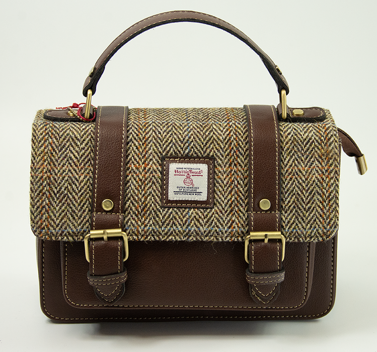 Harris Tweed Medium Satchel Bag 7/Brown