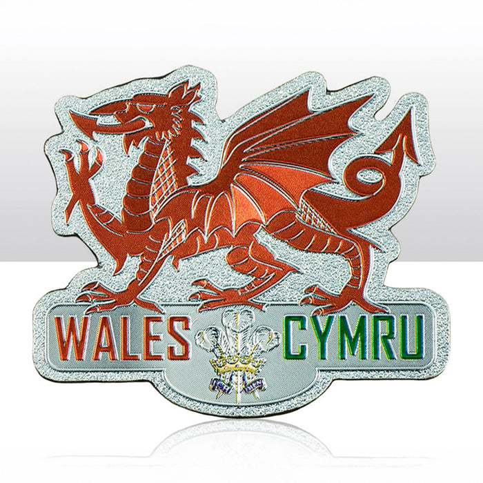 Wales Red Dragon Cymru Foil Stamped Magnet 0012