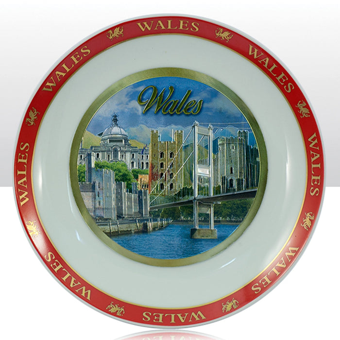 Wales Montage Foil Stamped Plate 20cm 003