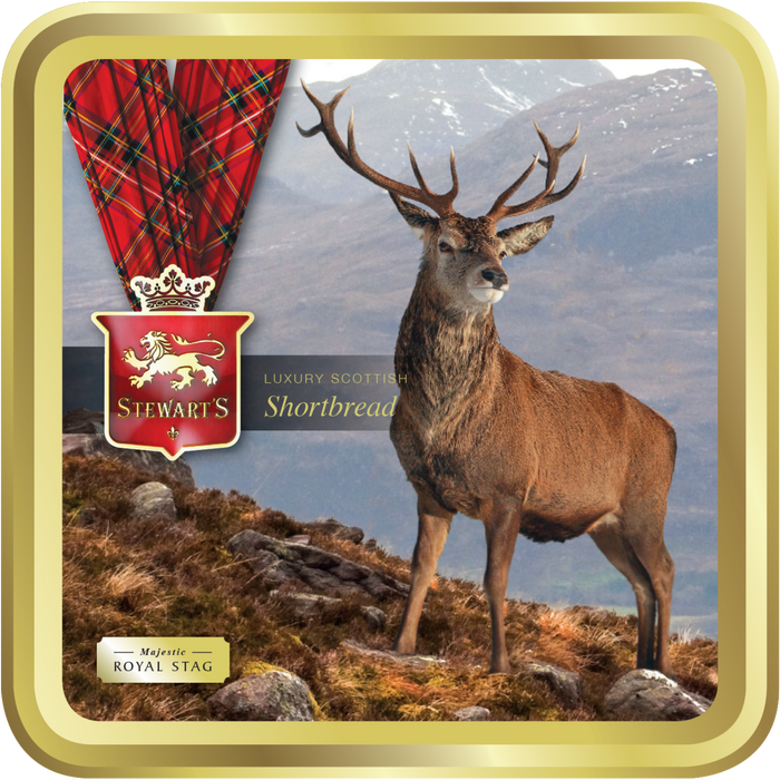 Stewart's Tartan - Highland Stag Shortbread Tin - 125g