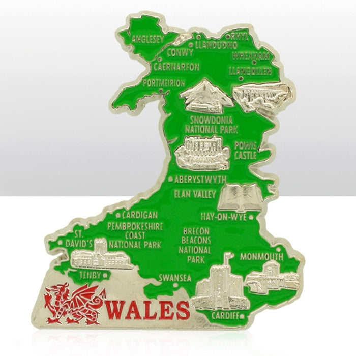 Wales Map Metal Magnet 0012