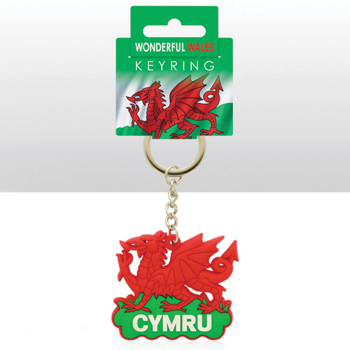 Wales Dragon Rubber Keyring 0012