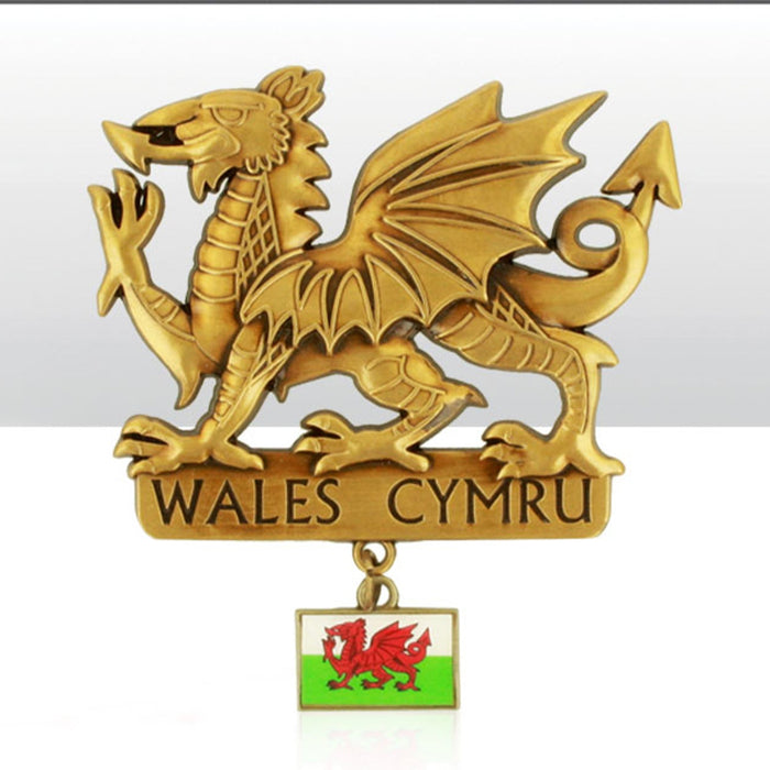 Wales Dragon Cast Metal Magnet with Charm 0012