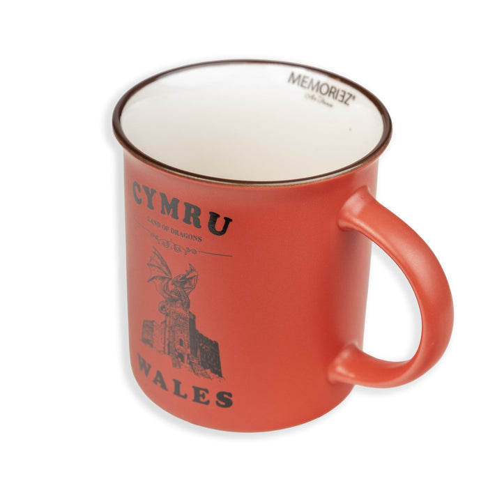 Welsh Red Matt Porcelain Mug