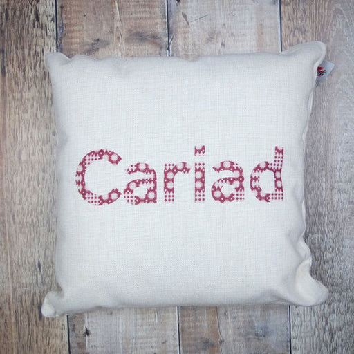 Cariad Welsh Cushion - Linen Effect