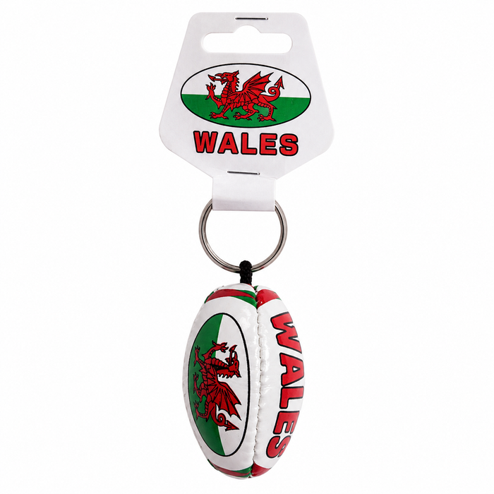Wales Rugby Ball & Football Keyring