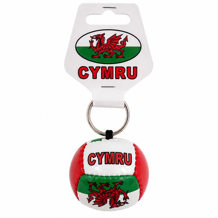 Wales Rugby Ball & Football Keyring