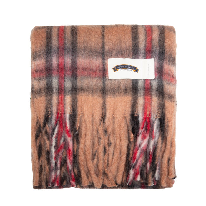 House of Elgin Tartan Blanket Scarf Thomson Camel